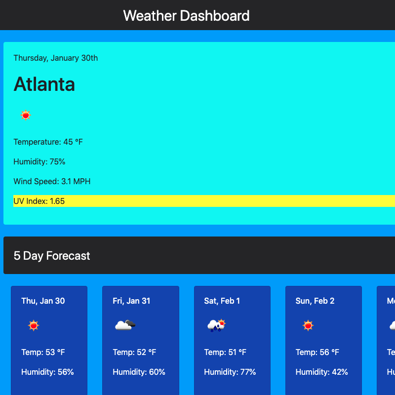 Weather Dashboard